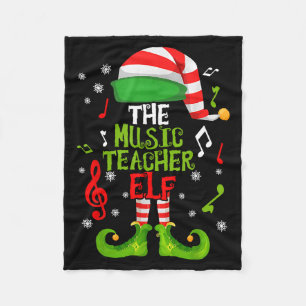 Couverture Polaire Professeur de Musique Elfe Noël Famille Assortie X