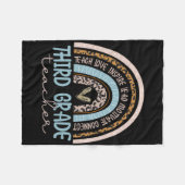 Couverture Polaire Professeur de troisième année Léopard Boho Arc-en- (Devant (Horizontal))