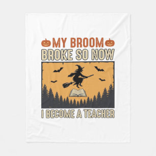 Couverture Polaire Professeur d'Halloween Balai Cassa Conception Vint