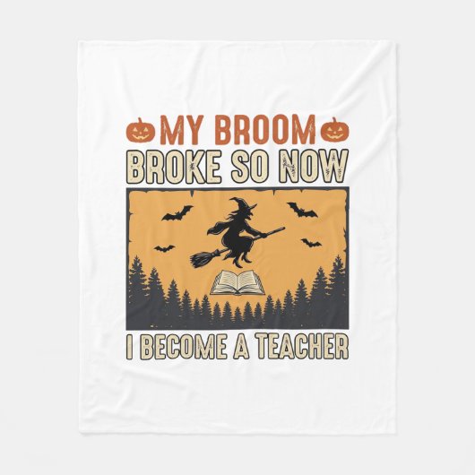 Couverture Polaire Professeur d'Halloween Balai Cassa Conception Vint (Devant)