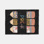 Couverture Polaire Professeur Fun Leopard Pencil Joyeux Premier Jour (Devant (Horizontal))