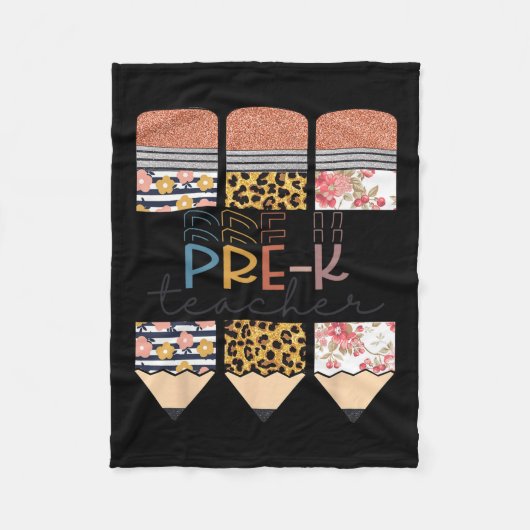 Couverture Polaire Professeur Fun Leopard Pencil Joyeux Premier Jour (Devant)