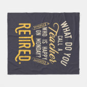 Couverture Polaire Professeur retraité lundi École Cotravailleur Retr (Devant (Horizontal))