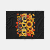 Couverture Polaire Professeur Thanksgiving Sunflowers Fall Prou (Devant (Horizontal))