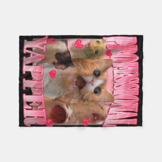Couverture Polaire Professional Yapper Cat Funny Oddly Specific Dank  (Devant (Horizontal))