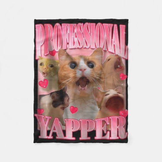 Couverture Polaire Professional Yapper Cat Funny Oddly Specific Dank  (Devant)