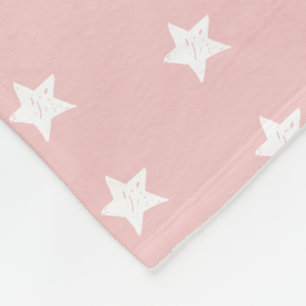 Couverture Polaire Profil sous convention astérisque rose et blanc