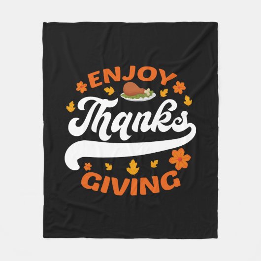 Couverture Polaire profiter de la nourriture de thanksgiving dinde re (Devant)