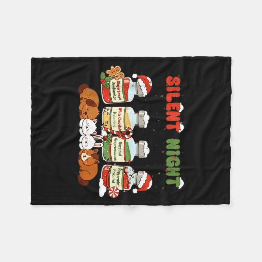 Couverture Polaire Profol Silent Night Funny Vet Tech Christmas  (Devant (Horizontal))