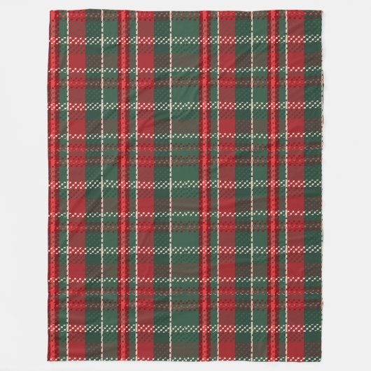 Couverture Polaire Profond Noël Rouge Vert Tartan (Devant)