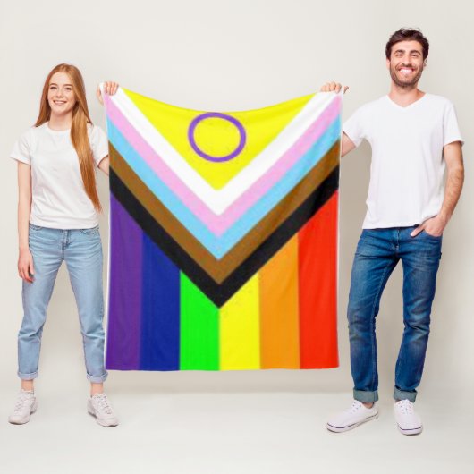Couverture Polaire Progrès LGBTQIA+ Fierté Cadeau Jeu Blanche (En situation)