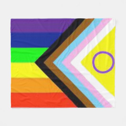 Couverture Polaire Progrès LGBTQIA+ Fierté Cadeau Jeu Blanche (Devant (Horizontal))