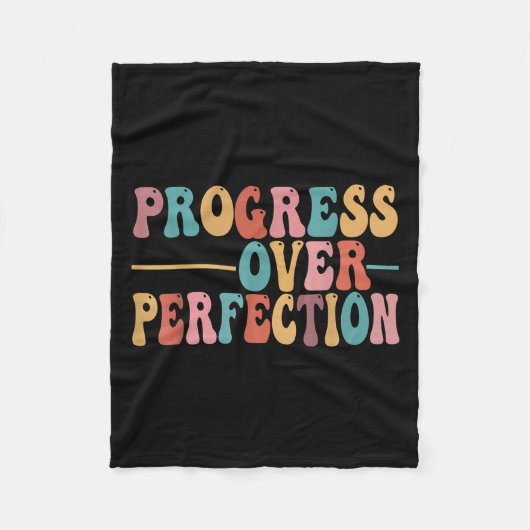 Couverture Polaire Progress Over Perfection Motivational Teacher For  (Devant)