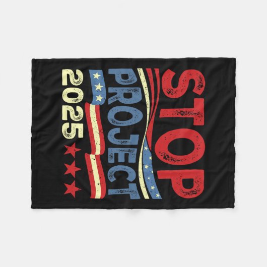 Couverture Polaire Projet 2025 Anti Trump Drapeau américain Femmes po (Devant (Horizontal))