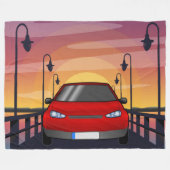 Couverture Polaire Promenade du coucher de soleil (Devant (Horizontal))