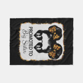 Couverture Polaire Promoted To Big Sister Leopard Girl Baby Announcem (Devant (Horizontal))