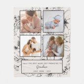 Couverture Polaire Promu à Grand-mère Blush Botanical Photo Collage (Devant)