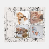 Couverture Polaire Promu à Grand-mère Blush Botanical Photo Collage (Devant (Horizontal))