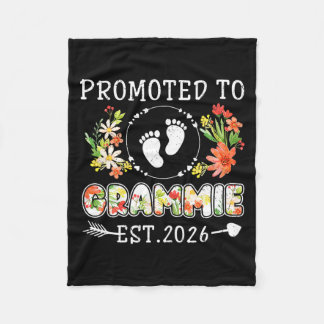 Couverture Polaire Promu grand-mère 2026 fleur première fois grand-mè