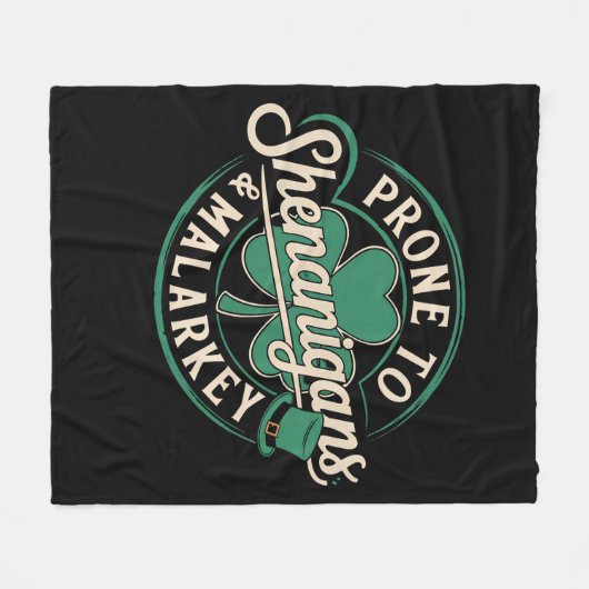 Couverture Polaire Prone To Shenanigans & Malarkey St Patrick's Day (Devant (Horizontal))