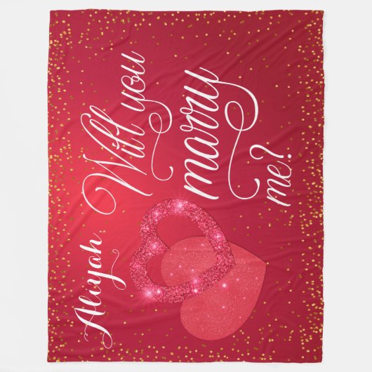 Couverture Polaire Proposition de mariage des Coeurs rouges (Devant)