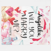 Couverture Polaire Proposition de marriage | You Marry Me ? Custom (Devant (Horizontal))