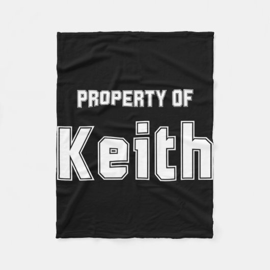 Couverture Polaire Propriété de Keith Cadeaux de Bachelorette Drôles  (Devant)