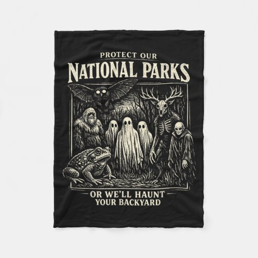 Couverture Polaire Protéger les parcs nationaux Spooky Cryptide Bigfo (Devant)