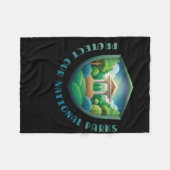 Couverture Polaire Protéger nos parcs nationaux conception de badge v (Devant (Horizontal))