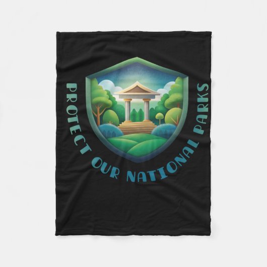 Couverture Polaire Protéger nos parcs nationaux conception de badge v (Devant)