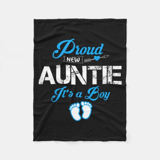 Couverture Polaire Proud New Auntie It's A Boy Gender Reveal Funny Fa (Devant)
