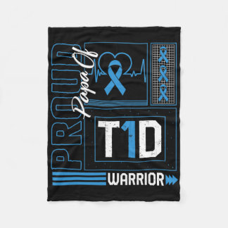 Couverture Polaire Proud Papa Of T1d Warrior Ribbon Diabetes Awards