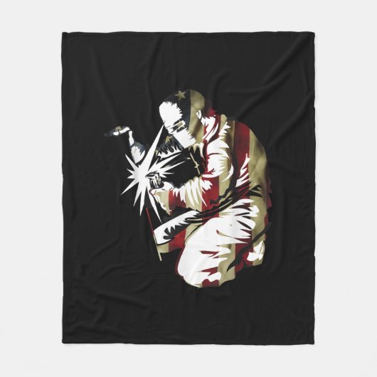 Couverture Polaire Proud Patriotic American Welder (Devant)