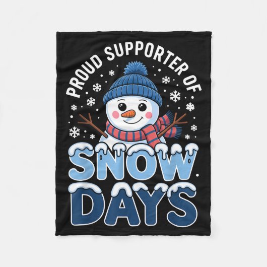 Couverture Polaire Proud Suprter Snow Days Snowman Winter Break Lover (Devant)