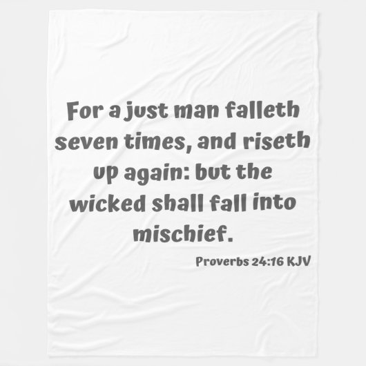 Couverture Polaire Proverbes 24:16 KJV Bible Verse Écriture (Devant)