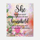 Couverture Polaire Proverbes 31:27 Écriture de la fête des mères (Devant)