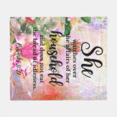 Couverture Polaire Proverbes 31:27 Écriture de la fête des mères (Devant (Horizontal))