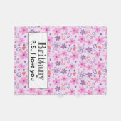 Couverture Polaire PS personnalisée Je t'aime (Devant (Horizontal))