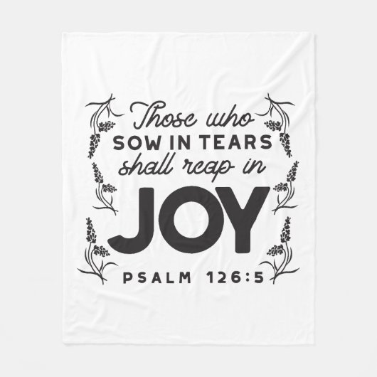 Couverture Polaire Psalm 126:5 Scripture Typography – Reap in Joy (Devant)