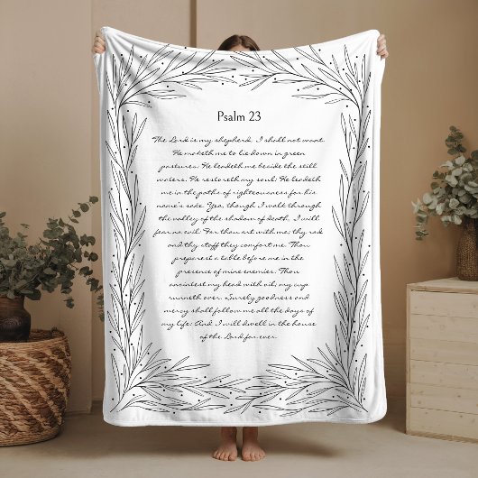 Couverture Polaire Psalm 23 Fleece Blanket The Lord is My Shepherd 