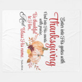 Couverture Polaire Psaume 100:4 Entre dans ses portes avec Thanksgivi (Devant (Horizontal))