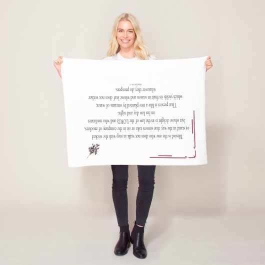 Couverture Polaire Psaume 1 Écriture Art Chemin des justes (En situation)