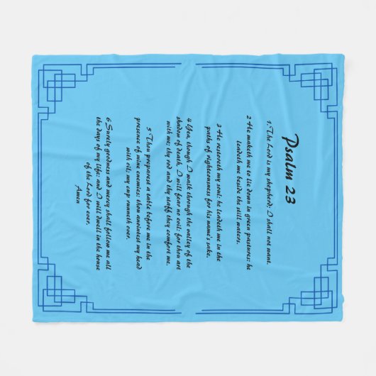 Couverture Polaire Psaume 23 frontière bleue  (Devant (Horizontal))