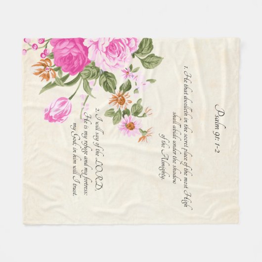 Couverture Polaire Psaume 91:1-2  (Devant (Horizontal))