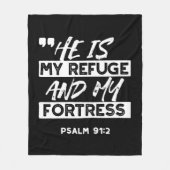 Couverture Polaire Psaume 91:2 - Mon Refuge et ma forteresse chrétien (Devant)