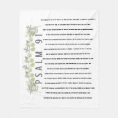 Couverture Polaire Psaume 91 Aquarelle Eucalyptus Écriture Feuille (Devant)