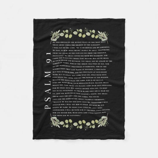 Couverture Polaire Psaume 91 Beaux Feuilles Eucalyptus (Devant)