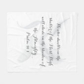 Couverture Polaire Psaume 91 Blanche douce et confortable (Devant (Horizontal))