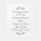 Couverture Polaire Psaume 91 Noir & Blanc Botanique Feuille Christian (Devant)