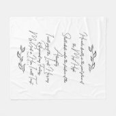 Couverture Polaire Psaume 91 Noir & Blanc Botanique Feuille Christian (Devant (Horizontal))